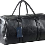 Weekender Oversized Travel Duffel Bag With Shoe Pouch, Leather Carry On Bag